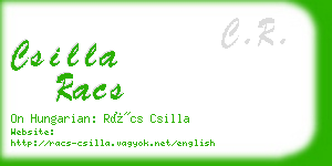 csilla racs business card